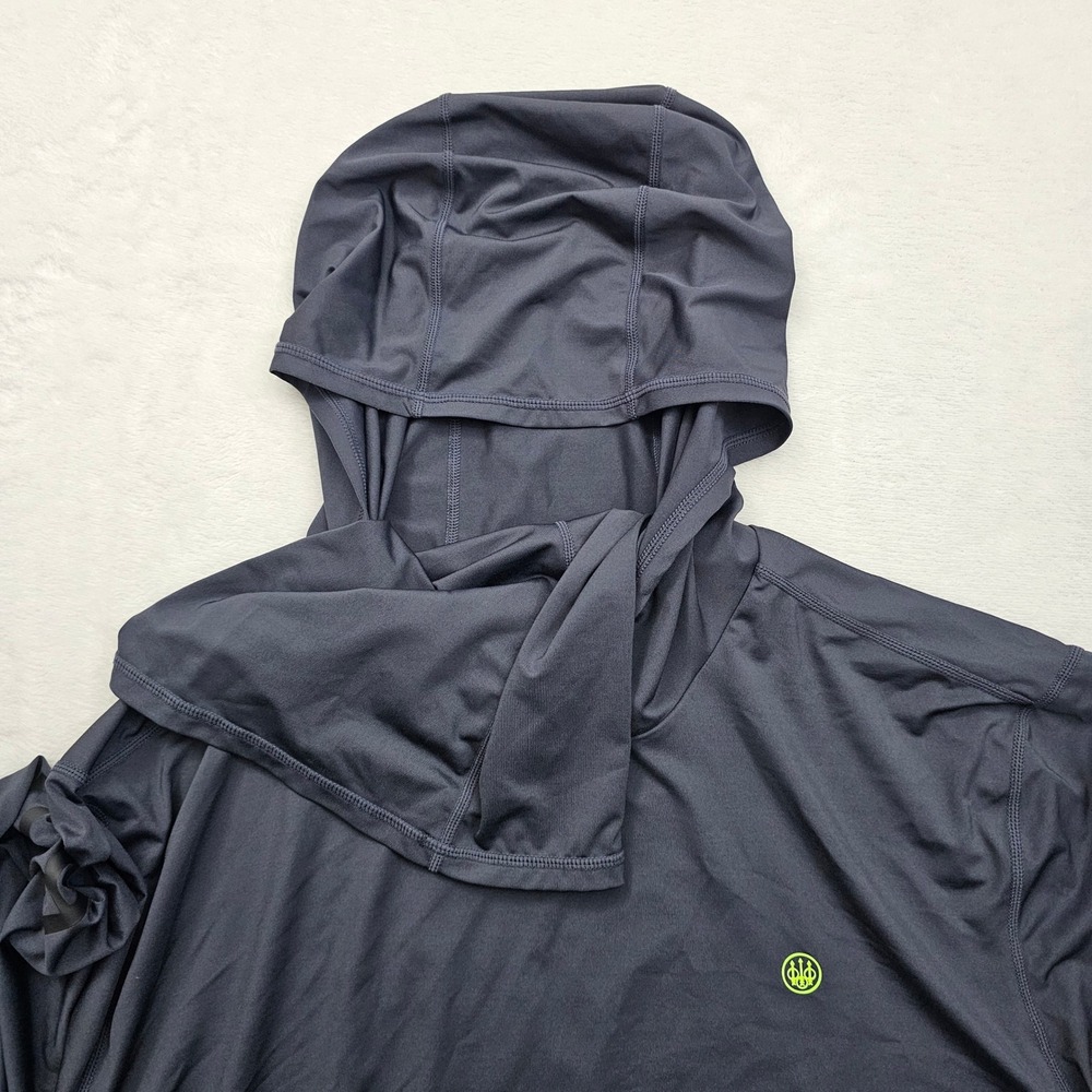 Beretta Performance Hoodie Mens XXL Black Green Sun Shirt Neck Gaiter Tactical - Picture 10 of 12